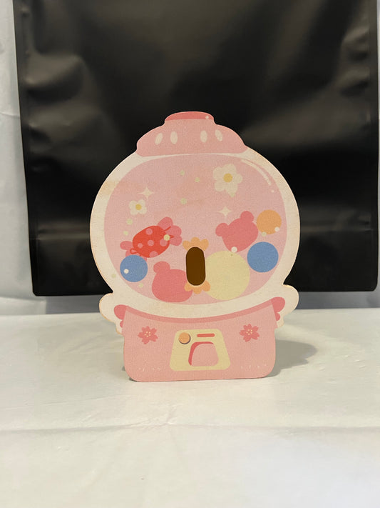 Preloved Wooden Candy Gumball Machine Gachapon Bottle Holder