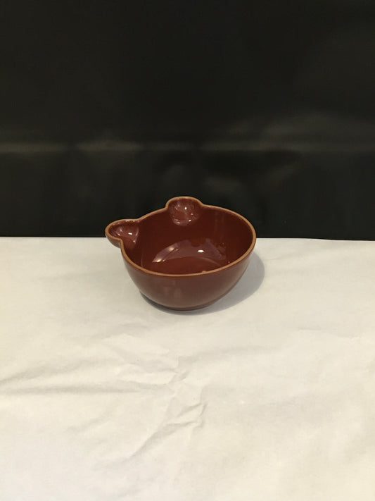 Preloved Brown Ceramic Bear Shaped Food Bowl