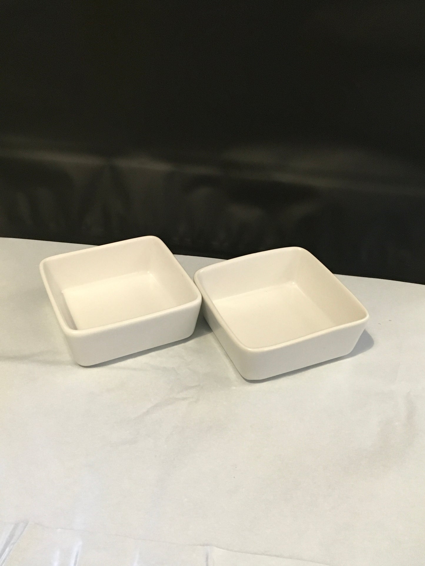 (Donated) Preloved White Square Ceramic Bowl (Sold separately)