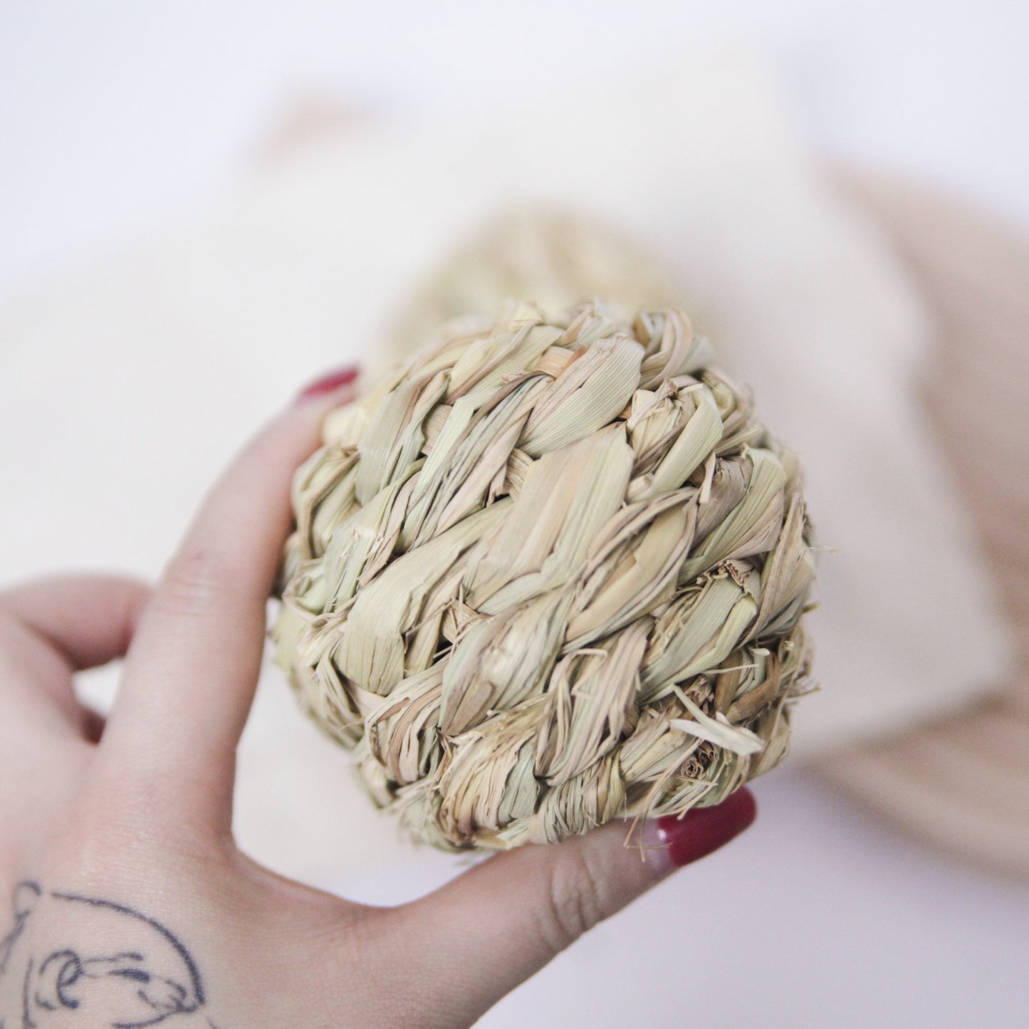 Straw ball with bell
