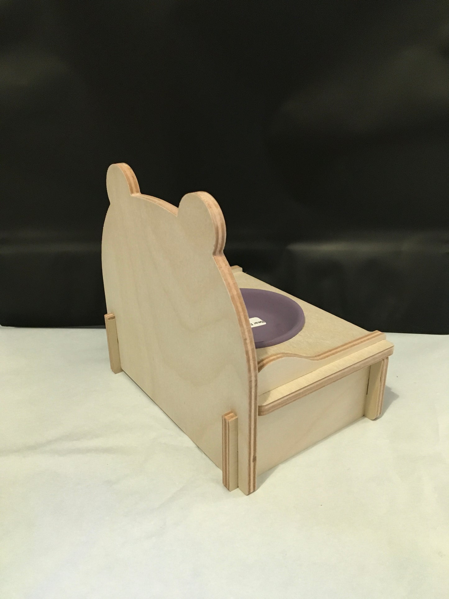 Preloved Wooden Bear Food Bowl Holder Can Disassemble