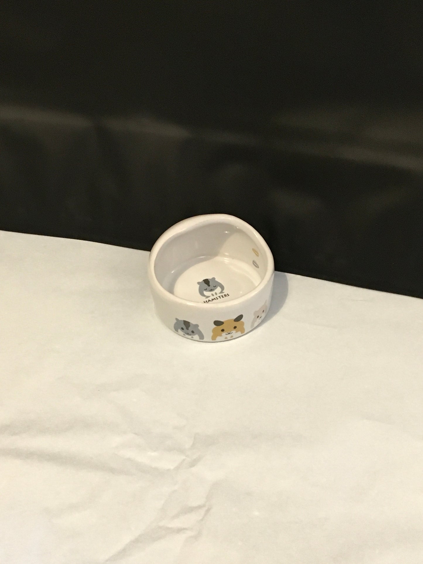 Preloved Hamster Ceramic Food Bowl