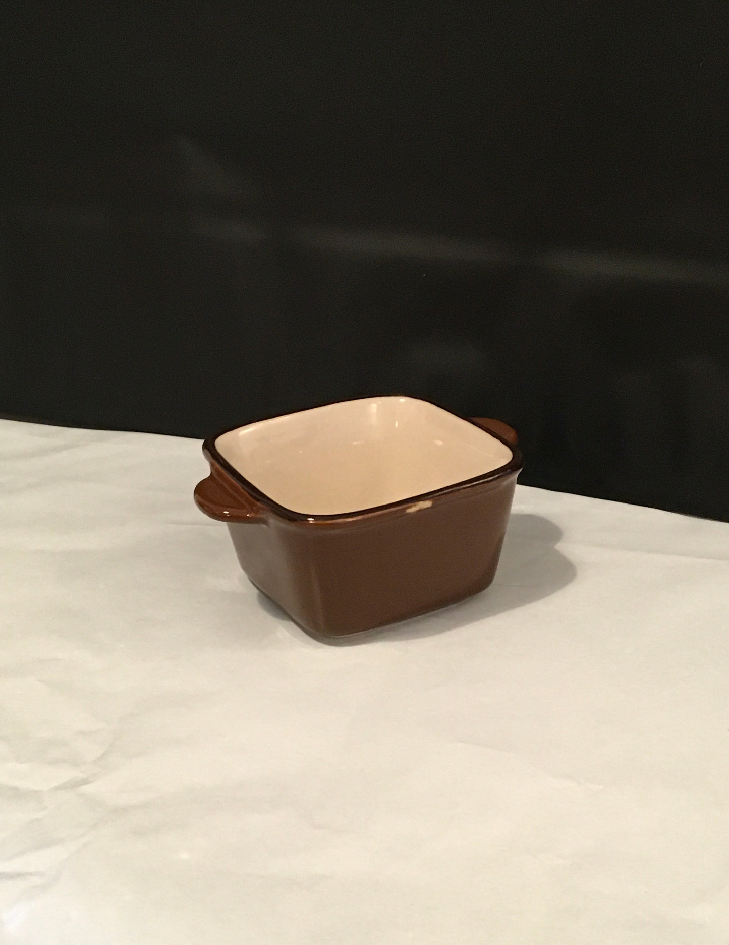 Brown Ceramic Square Claypot Bowl with Handles