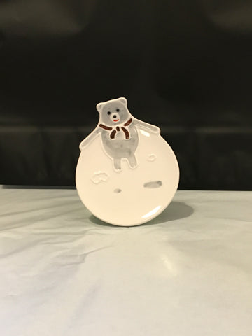 Preloved Grey Bear Ceramic Plate / Coaster