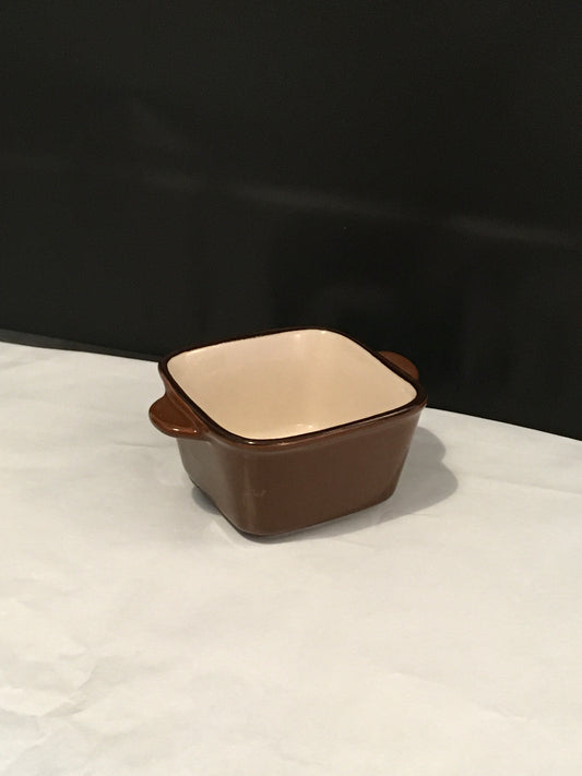 Brown Ceramic Square Claypot Bowl with Handles