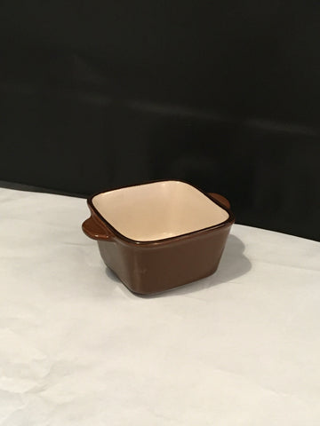 Brown Ceramic Square Claypot Bowl with Handles