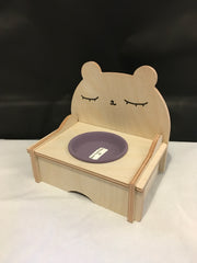 Preloved Wooden Bear Food Bowl Holder Can Disassemble