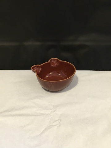 Preloved Brown Ceramic Bear Shaped Food Bowl