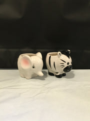 Preloved Decorative Animal Pot Elephant Zebra (Sold Separately)