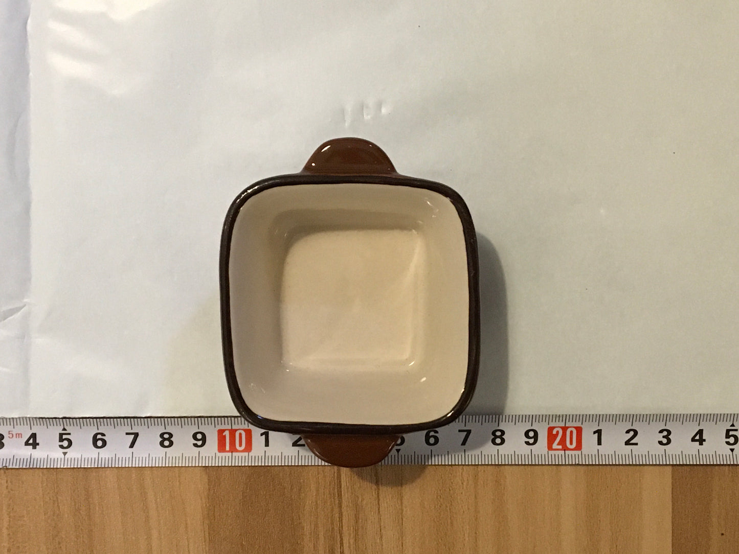 Brown Ceramic Square Claypot Bowl with Handles