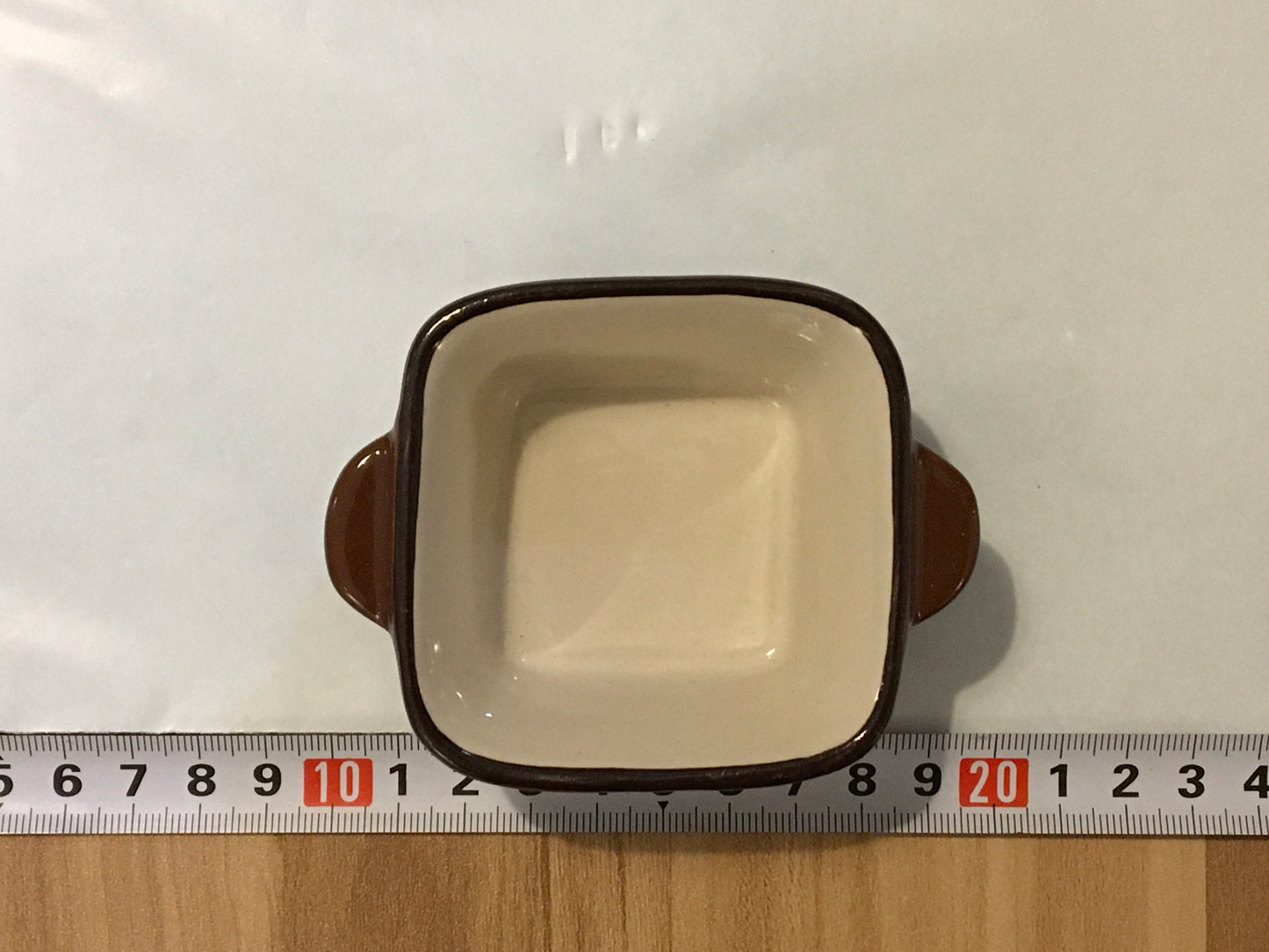 Brown Ceramic Square Claypot Bowl with Handles