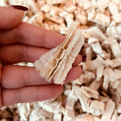 Shredded unbleached tissue bedding