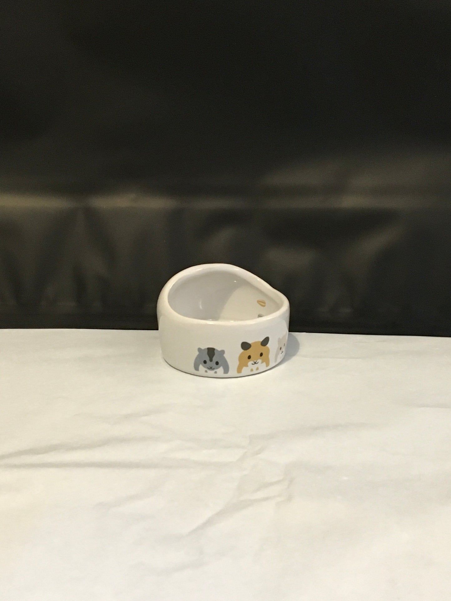 Preloved Hamster Ceramic Food Bowl