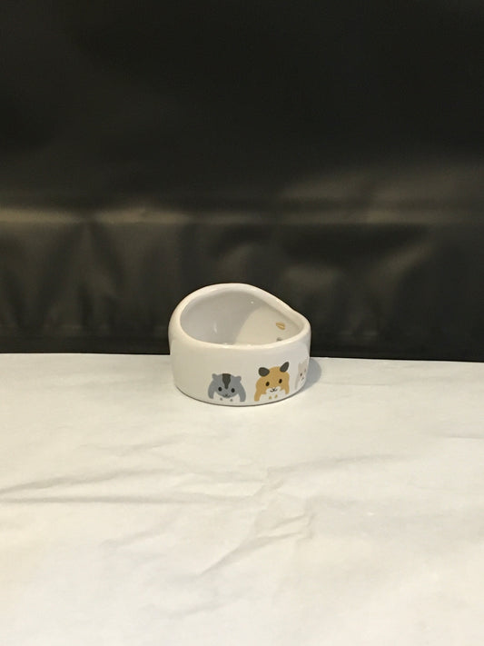 Preloved Hamster Ceramic Food Bowl