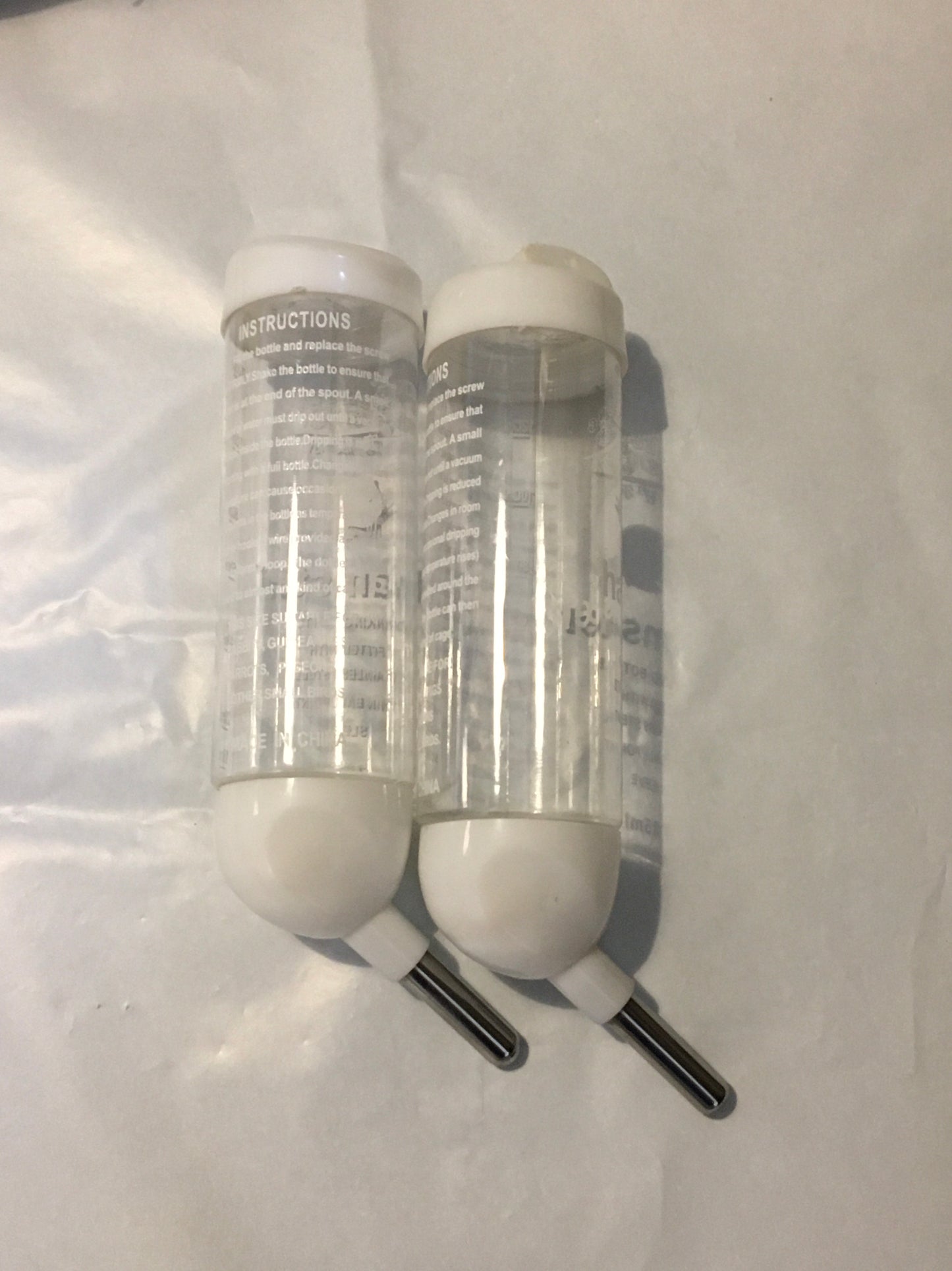 Preloved Transparent White Top Water Bottle 125ml (Sold separately