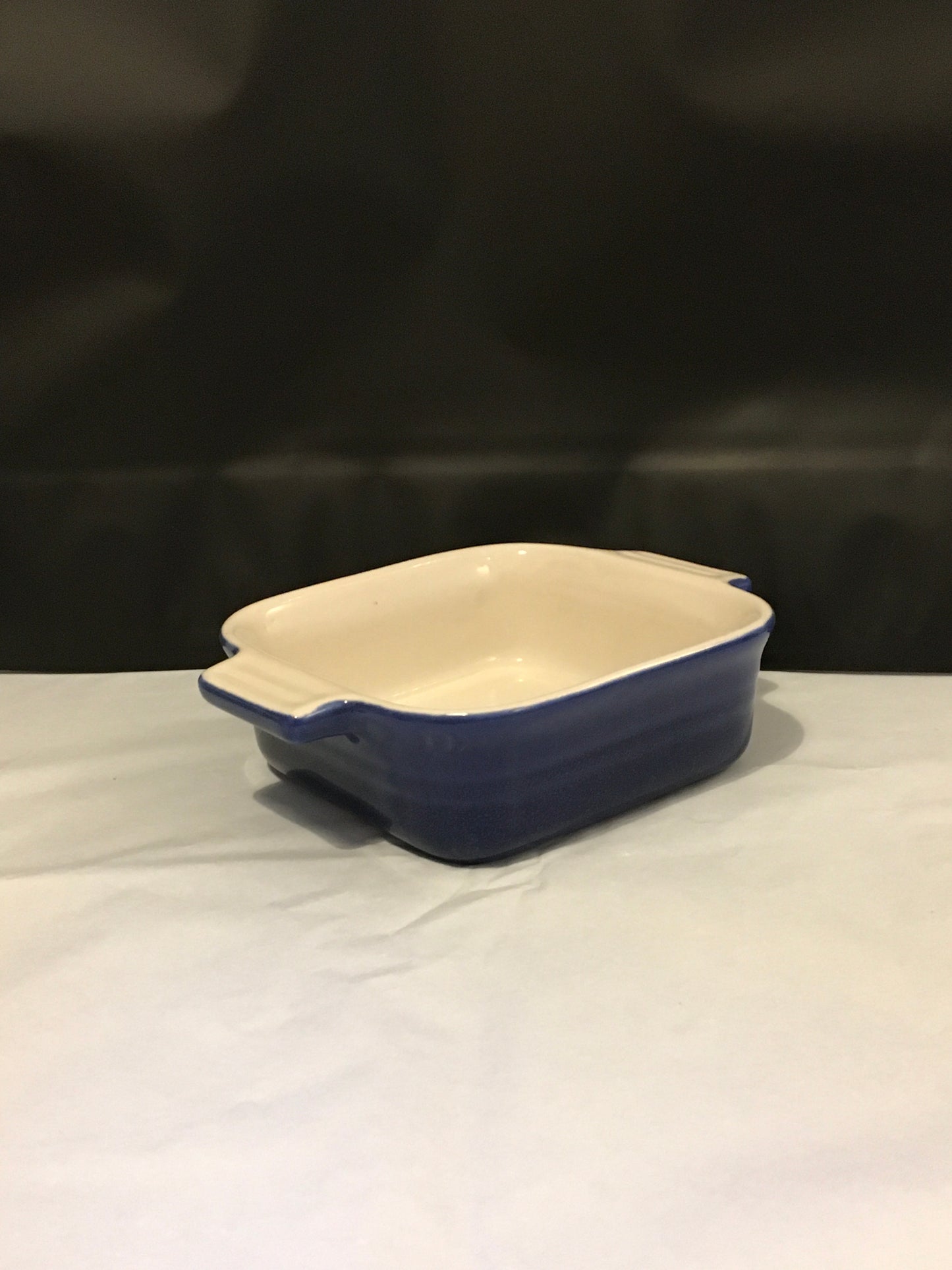 Preloved Navy Blue Square Ceramic Oven Pot Tray Bowl