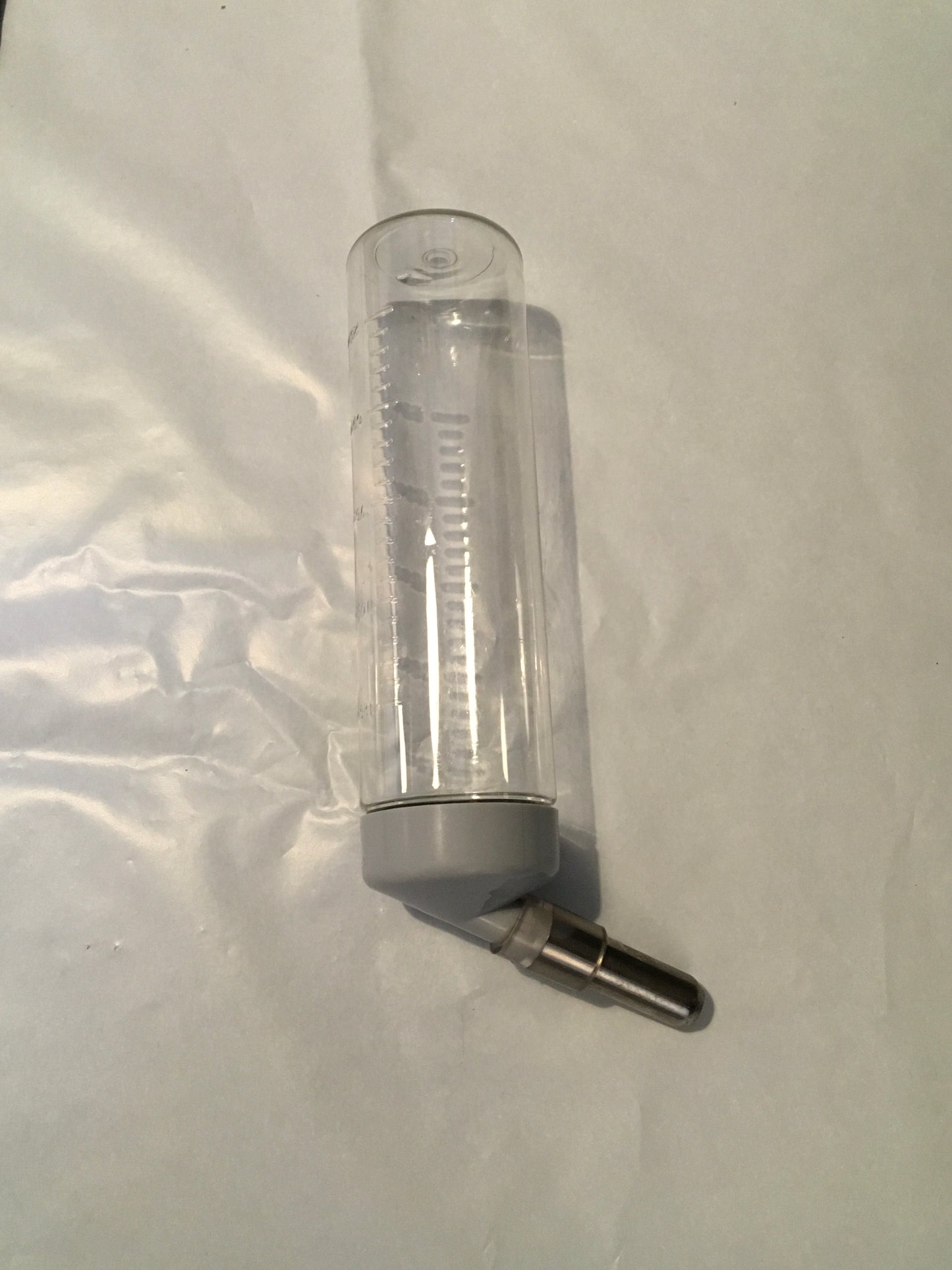 Preloved Transparent Grey Plastic Water Bottle 125ml