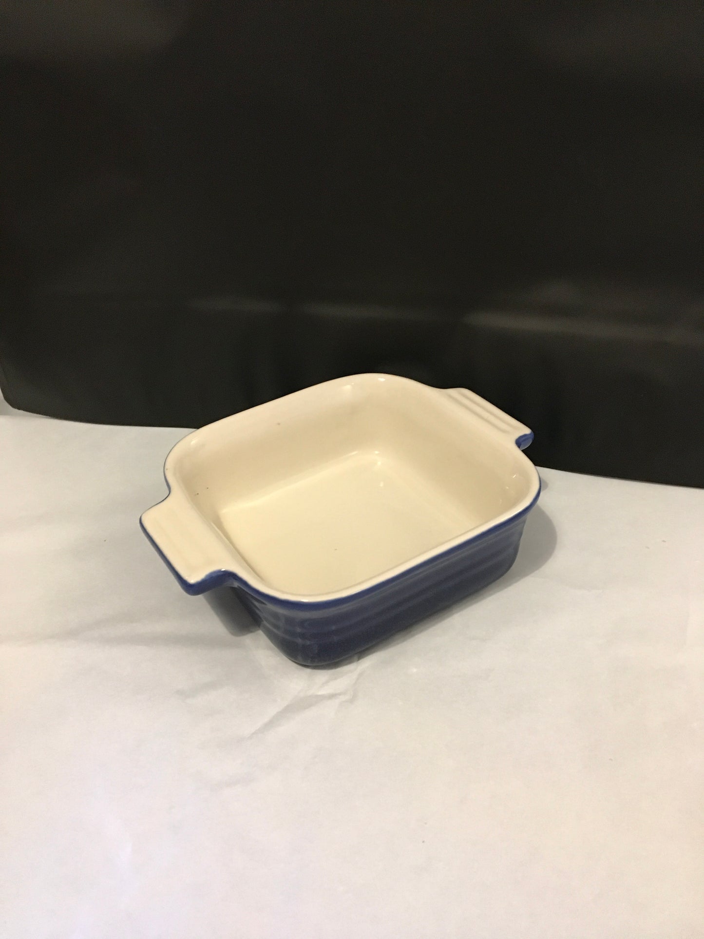 Preloved Navy Blue Square Ceramic Oven Pot Tray Bowl