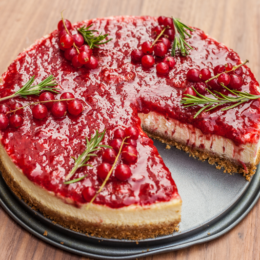 Cranberry Tofu Cheesecake (square)